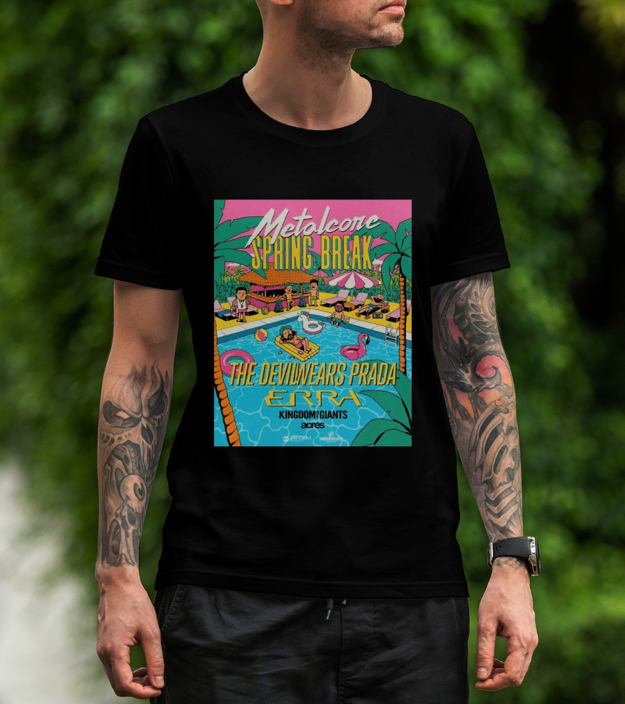 Metalcore Spring Break The Devil Wears Prada ERRA Kingdom Of Giants Acres Tour 2025 T-Shirt