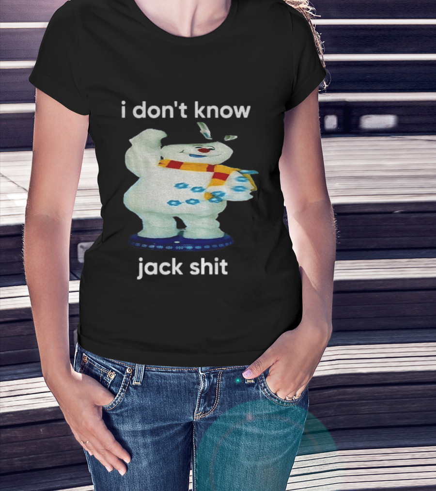 I Don't Know Jack Shit Snowman Scarf Spinning Gemmy T-Shirt