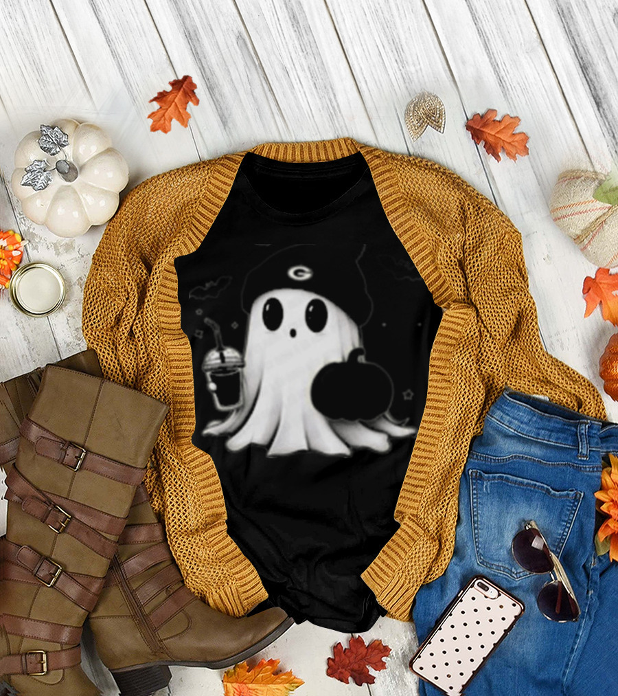 Halloween Green Bay Packers Ghost Pumpkin Football Fan Merchandise T-Shirt