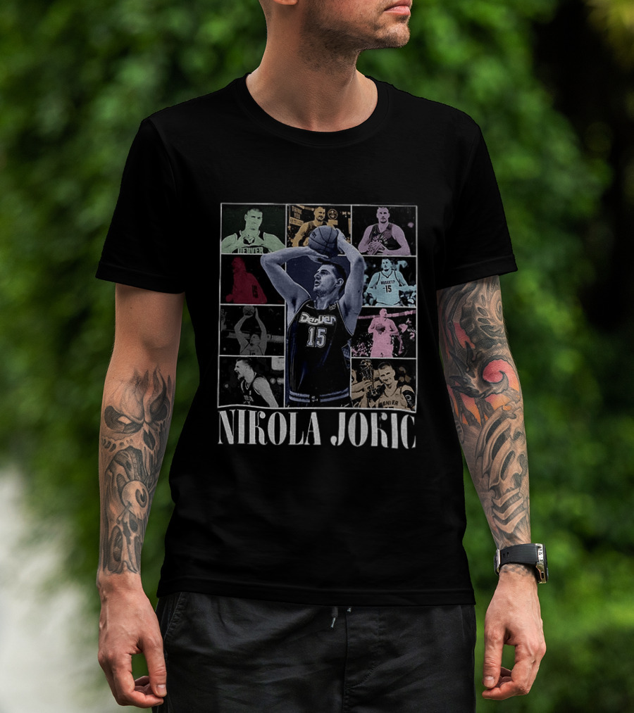 Nikola Jokic Denver Nuggets Basketball Collage T-Shirt