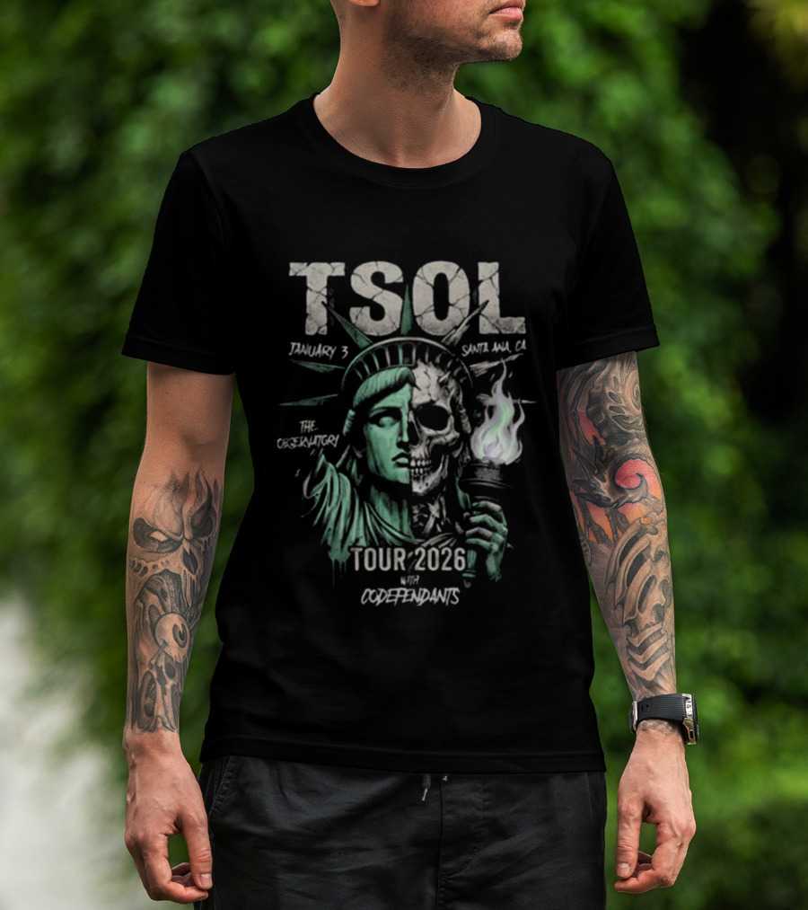 TSOL Tour 2026 The Observatory Santa Ana CA January 3 With Codefendants T-Shirt
