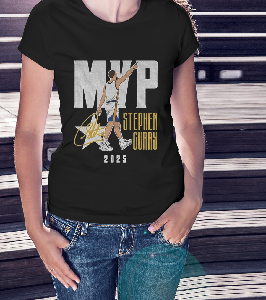 Stephen Curry MVP 2025 Basketball Champion Star Signature T-Shirt