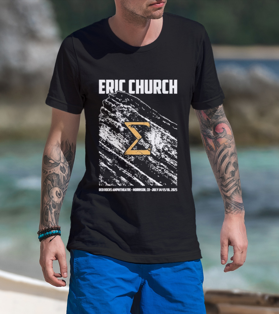 Eric Church Red Rocks Amphitheater Morrison July 14 16 2025 Sigma Symbol Event T-Shirt