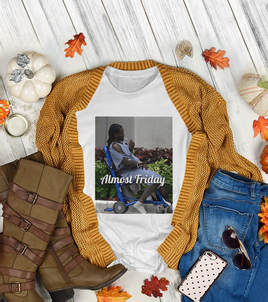 Almost Friday Offset Cigarette Wheelchair Vibes T-Shirt