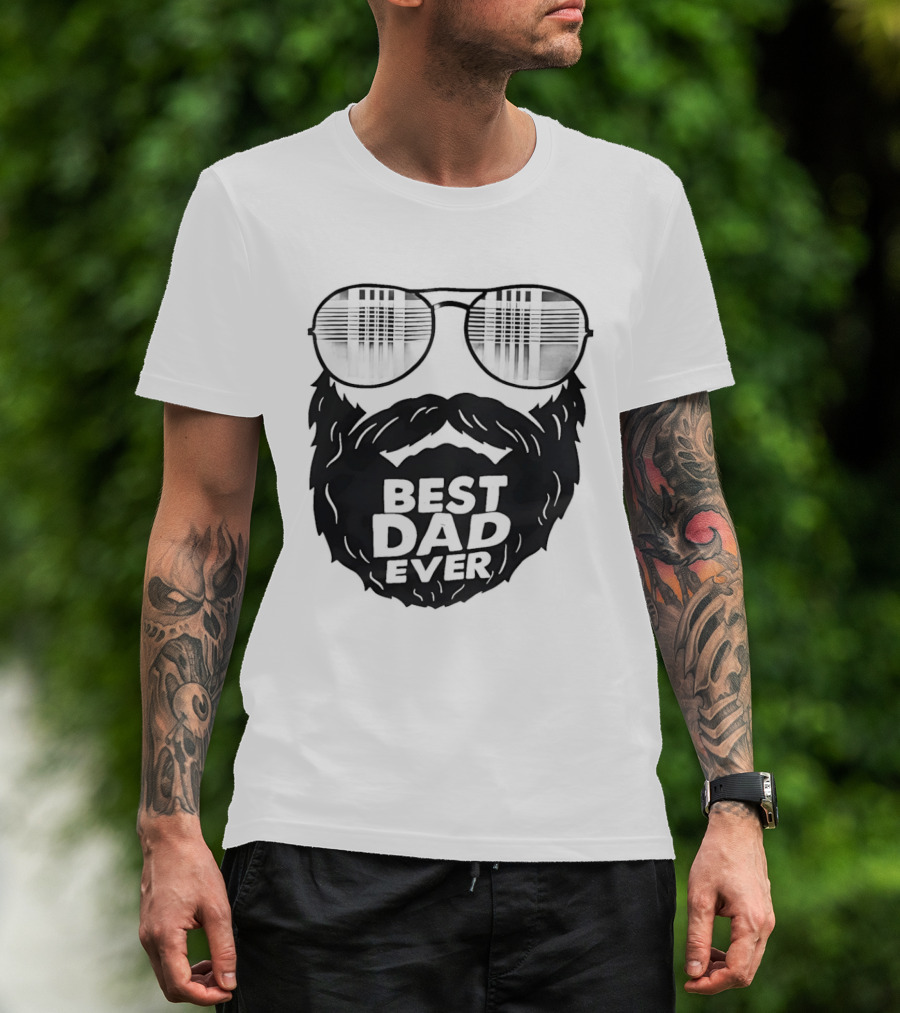 Best Dad Ever Beard Sunglasses T-Shirt