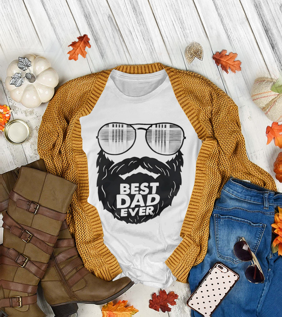 Best Dad Ever Beard Sunglasses T-Shirt