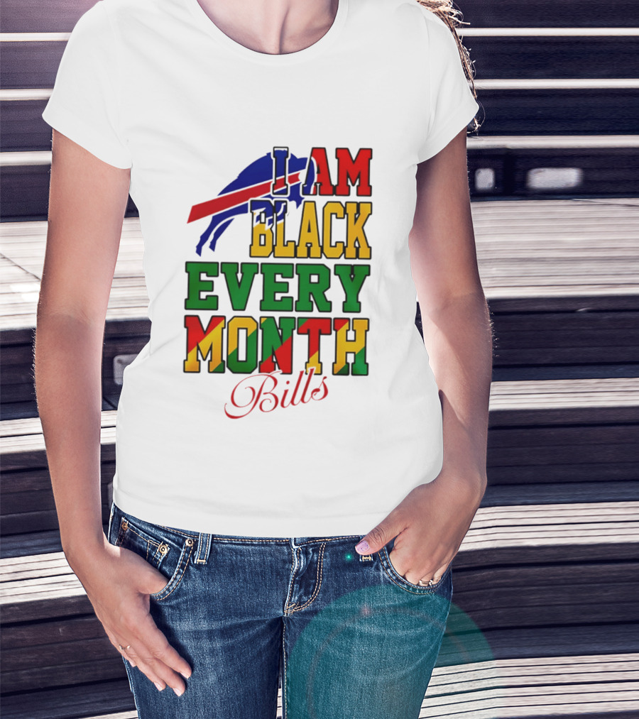 Buffalo Bills I Am Black Every Month Juneteenth Bills T-Shirt