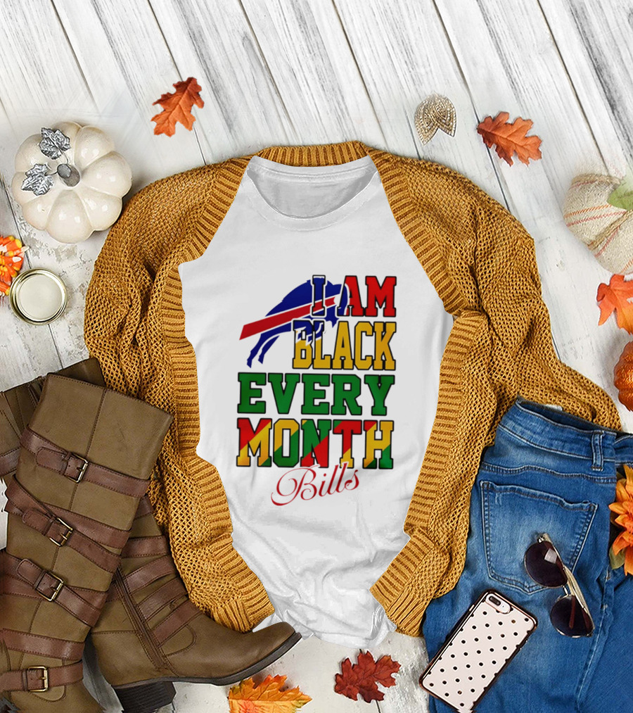 Buffalo Bills I Am Black Every Month Juneteenth Bills T-Shirt