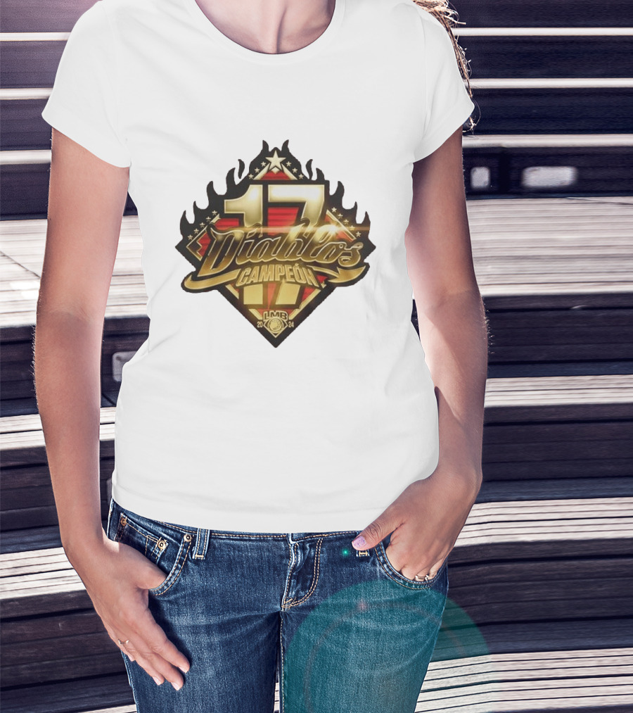 Diablos Rojos Del Mexico 17 Campeon LMB Serie Del Rey 2024 T-Shirt