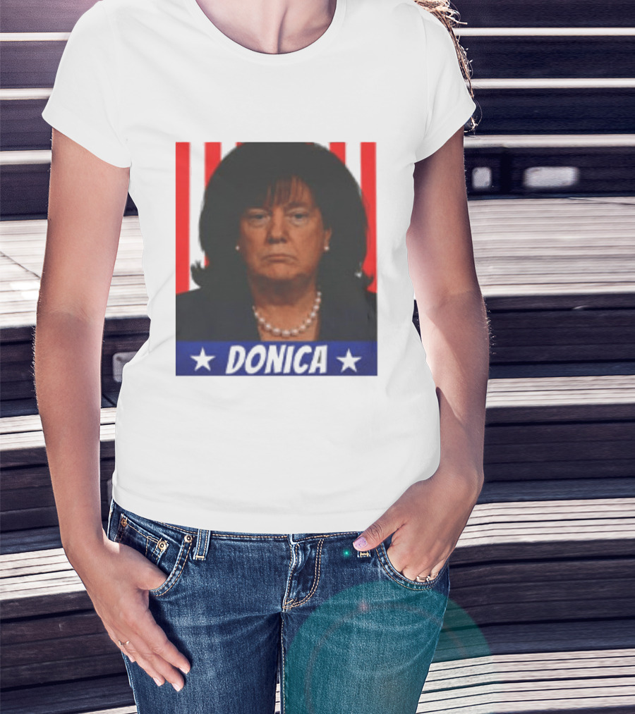 Donica Lewinsky 2025 Campaign Style Stars Red Stripes T-Shirt