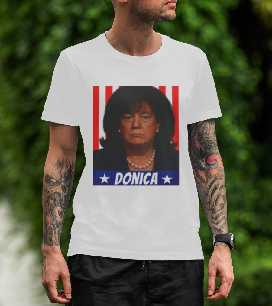 Donica Lewinsky 2025 Campaign Style Stars Red Stripes T-Shirt