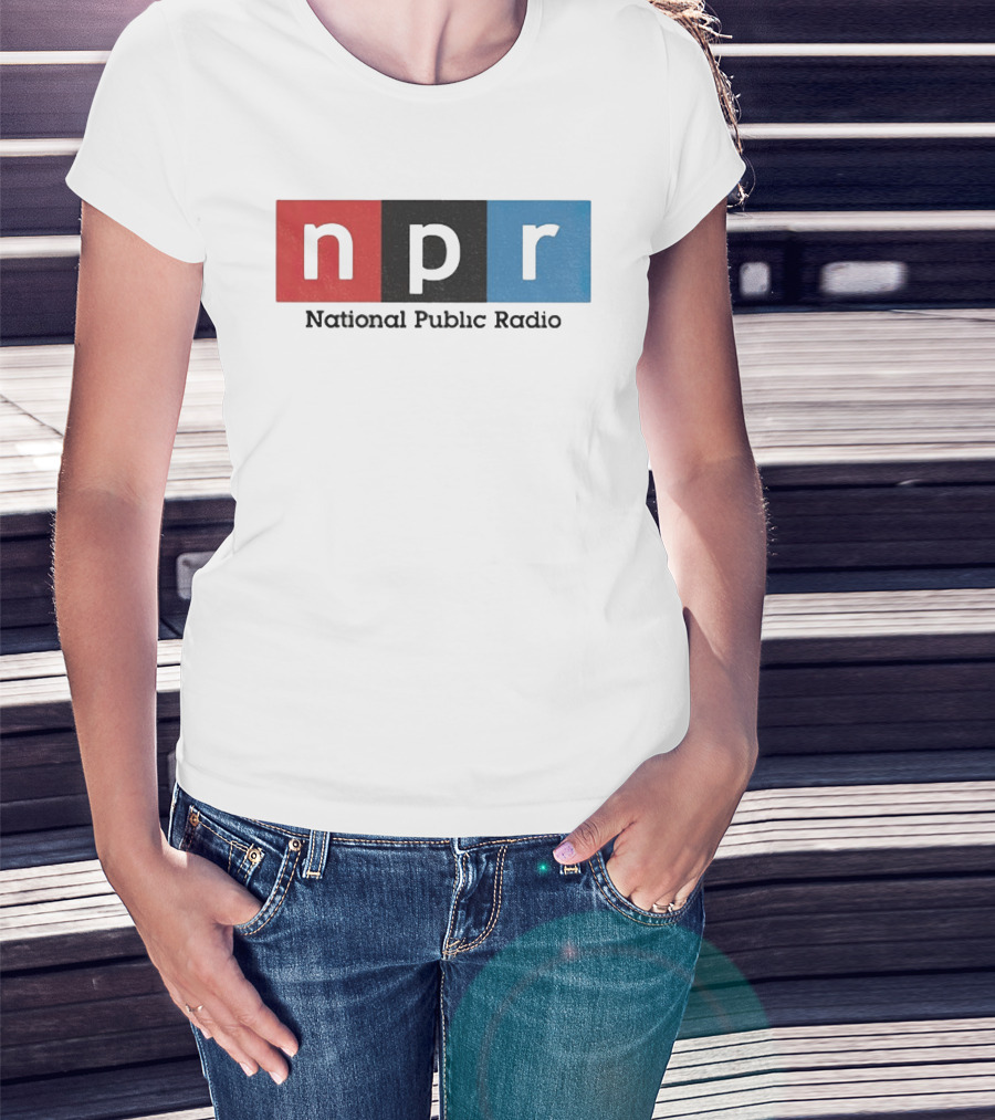 NPR National Public Radio Iconic Logo Red Black Blue T-Shirt