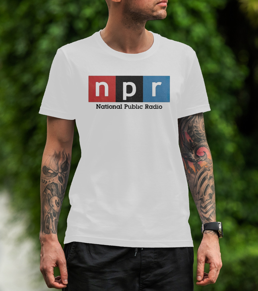 NPR National Public Radio Iconic Logo Red Black Blue T-Shirt