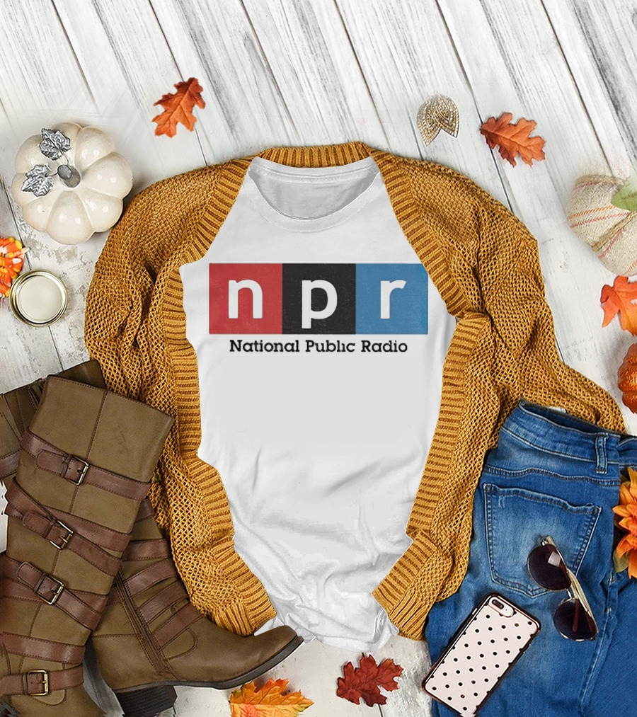 NPR National Public Radio Iconic Logo Red Black Blue T-Shirt