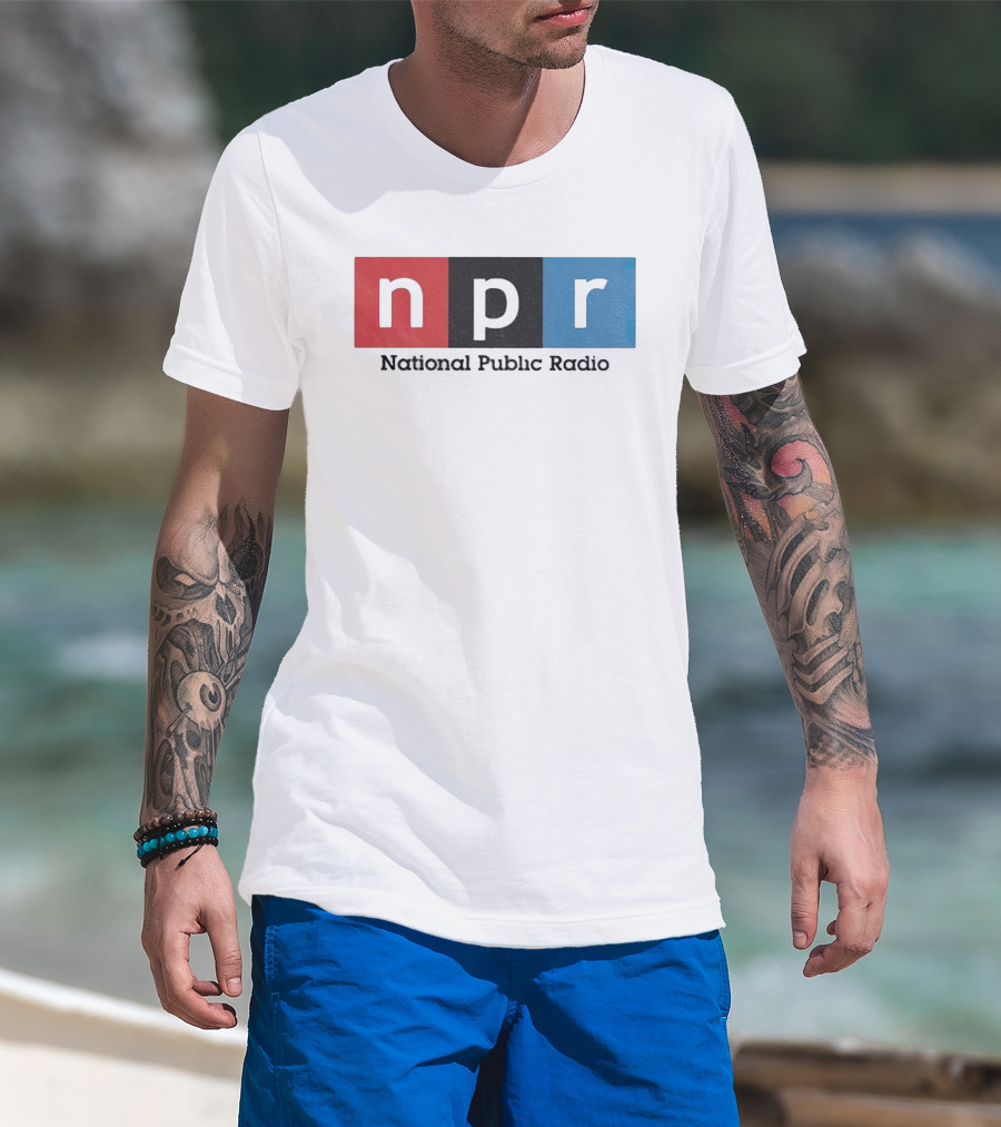 NPR National Public Radio Iconic Logo Red Black Blue T-Shirt