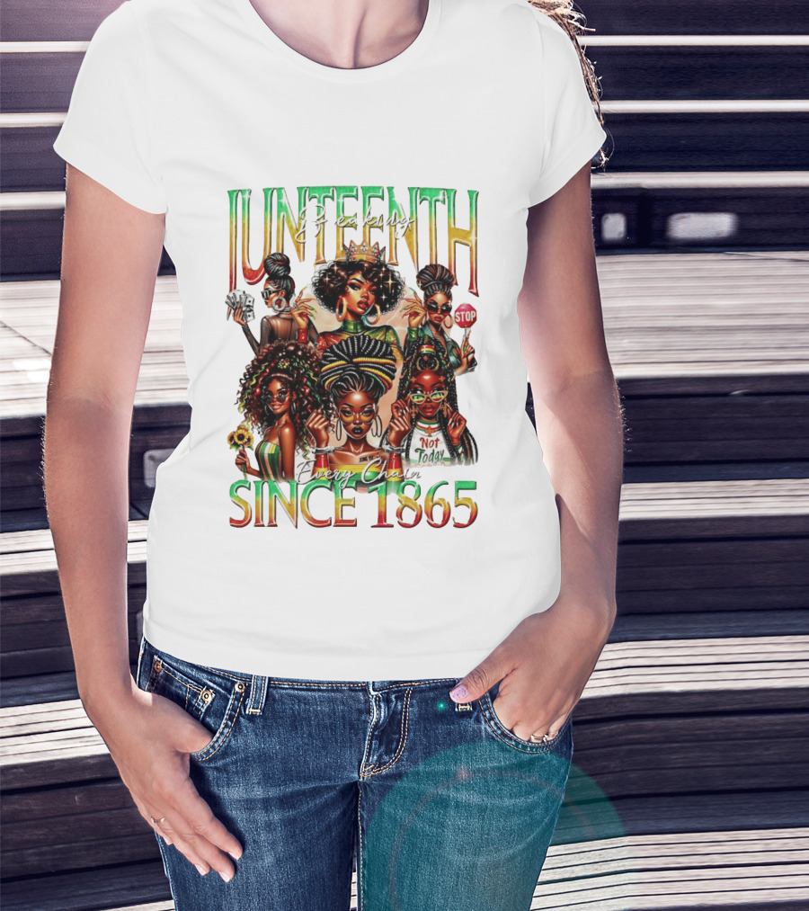 Juneteenth Breaking Every Chain Black Girl Since 1865 T-Shirt