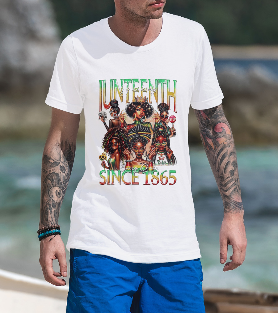Juneteenth Breaking Every Chain Black Girl Since 1865 T-Shirt