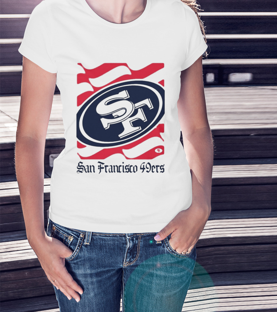 San Francisco 49ers SF Flag Heritage Wordmark T-Shirt