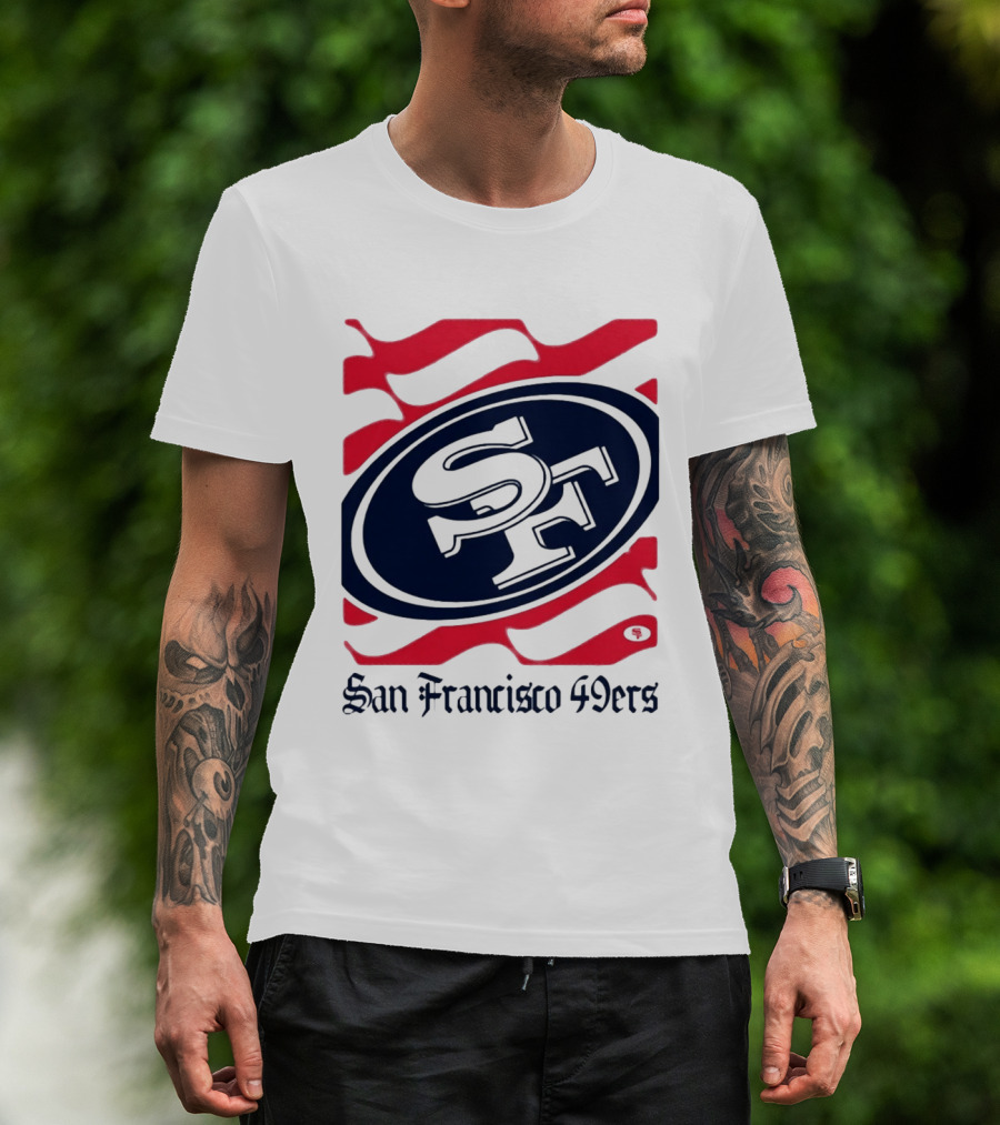 San Francisco 49ers SF Flag Heritage Wordmark T-Shirt