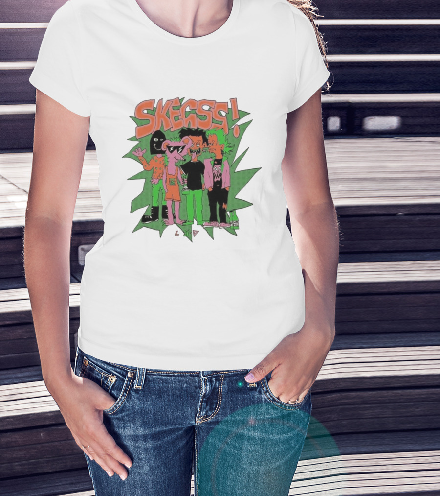 Skegss LSD Irvine Cartoon Characters Green T-Shirt