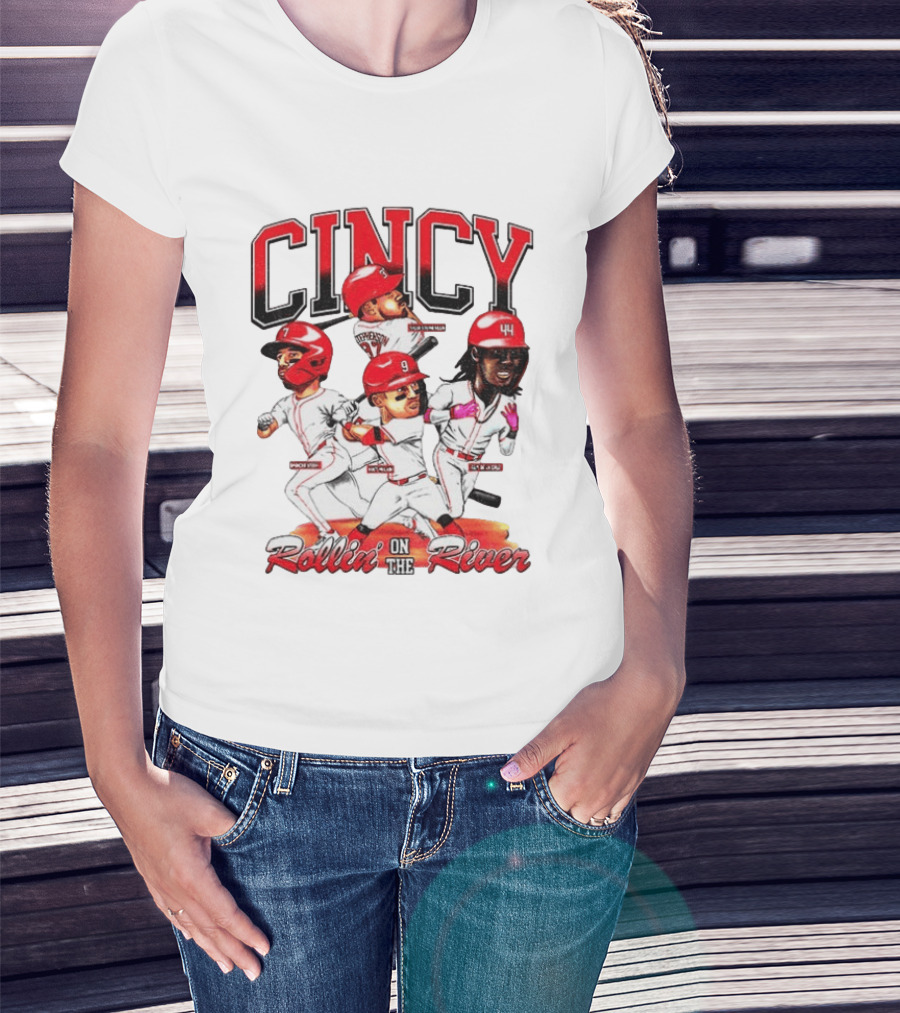 Cincy Spencer Steer Matt McLain Elly De La Cruz Tyler Stephenson Rollin' On The River T-Shirt