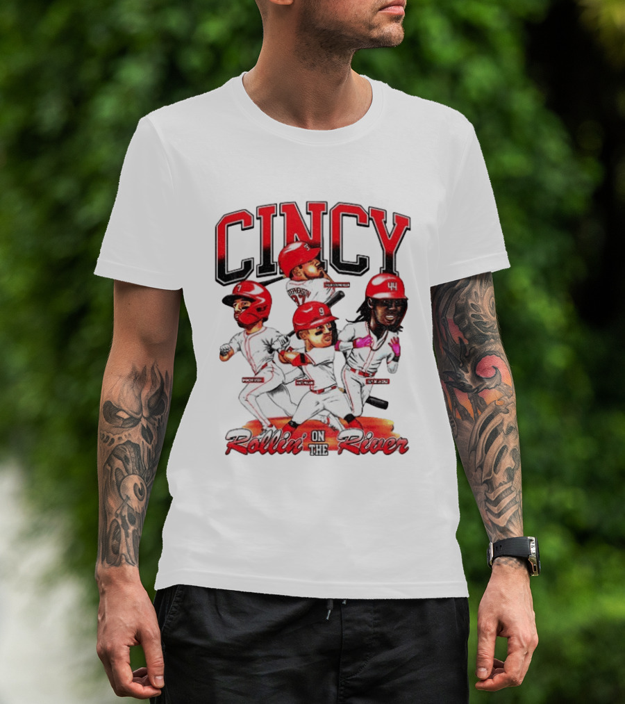 Cincy Spencer Steer Matt McLain Elly De La Cruz Tyler Stephenson Rollin' On The River T-Shirt