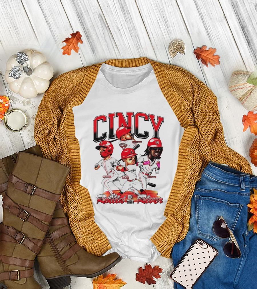 Cincy Spencer Steer Matt McLain Elly De La Cruz Tyler Stephenson Rollin' On The River T-Shirt