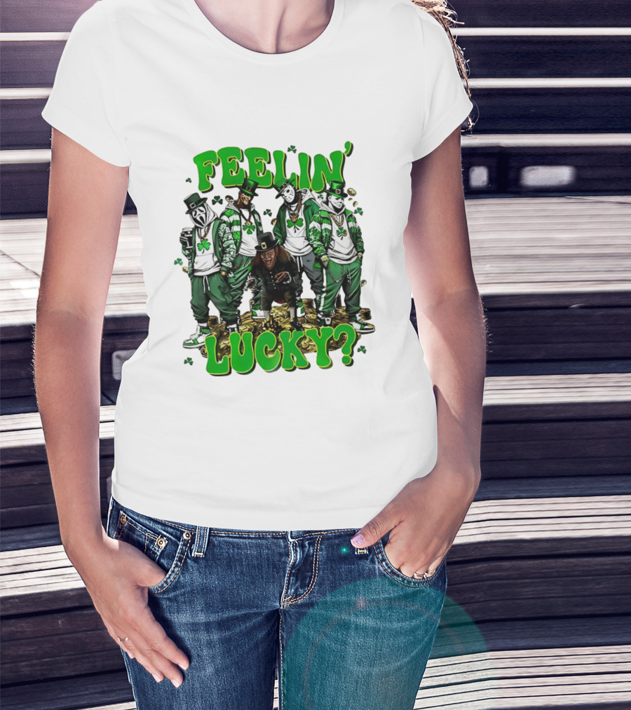 Feelin' Lucky Thug Life Movie Characters St. Patrick's Day T-Shirt