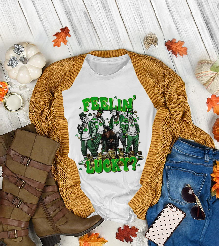 Feelin' Lucky Thug Life Movie Characters St. Patrick's Day T-Shirt
