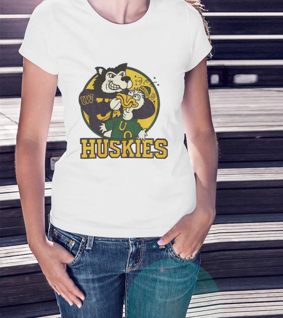 UW Huskies Vs Oregon Ducks Rivalry Football Showdown T-Shirt