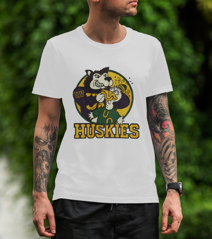 UW Huskies Vs Oregon Ducks Rivalry Football Showdown T-Shirt