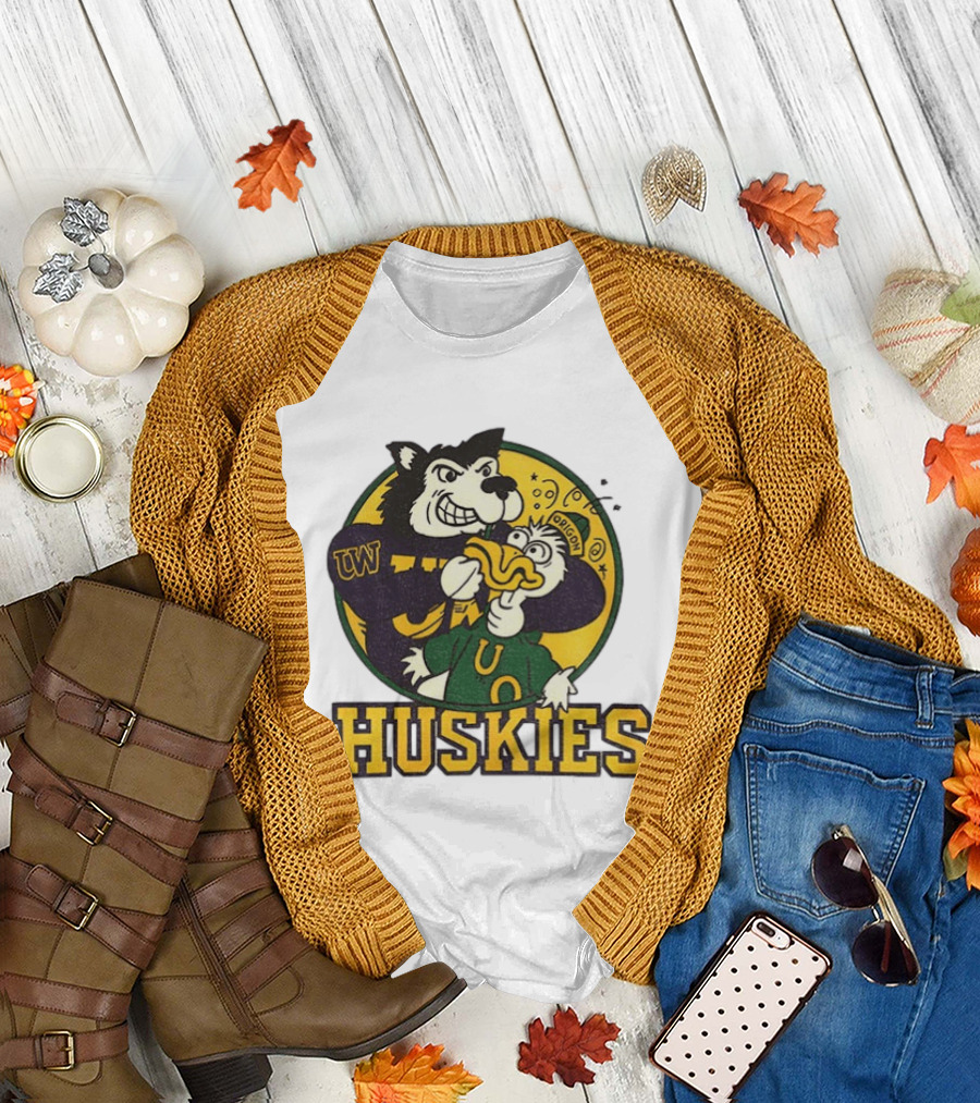 UW Huskies Vs Oregon Ducks Rivalry Football Showdown T-Shirt