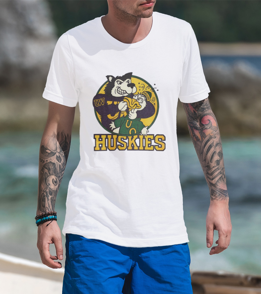 UW Huskies Vs Oregon Ducks Rivalry Football Showdown T-Shirt