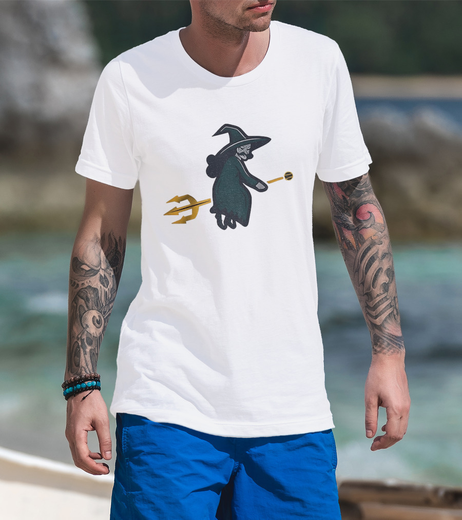 Witches Rally Seattle Mariners MLB Baseball 2025 Cartoon Trident Broomstick T-Shirt