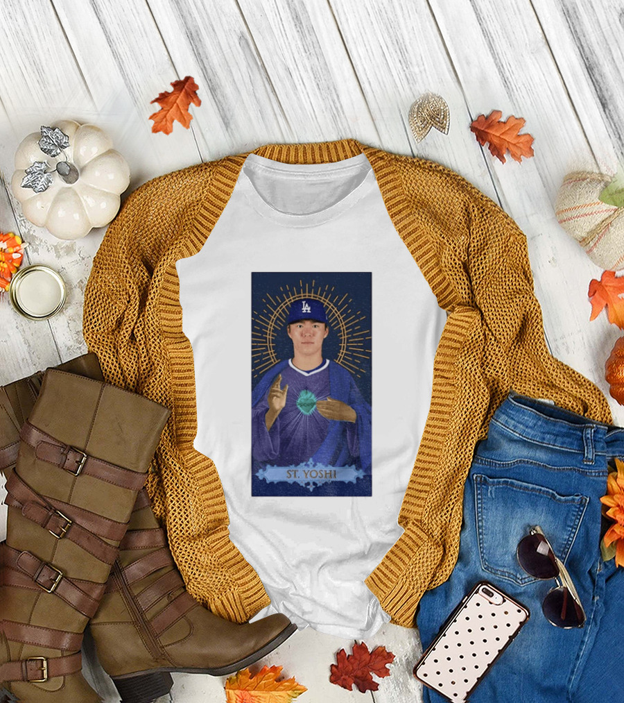Yoshinobu Yamamoto Dodgers St. Yoshi Halo Icon MLB T-Shirt