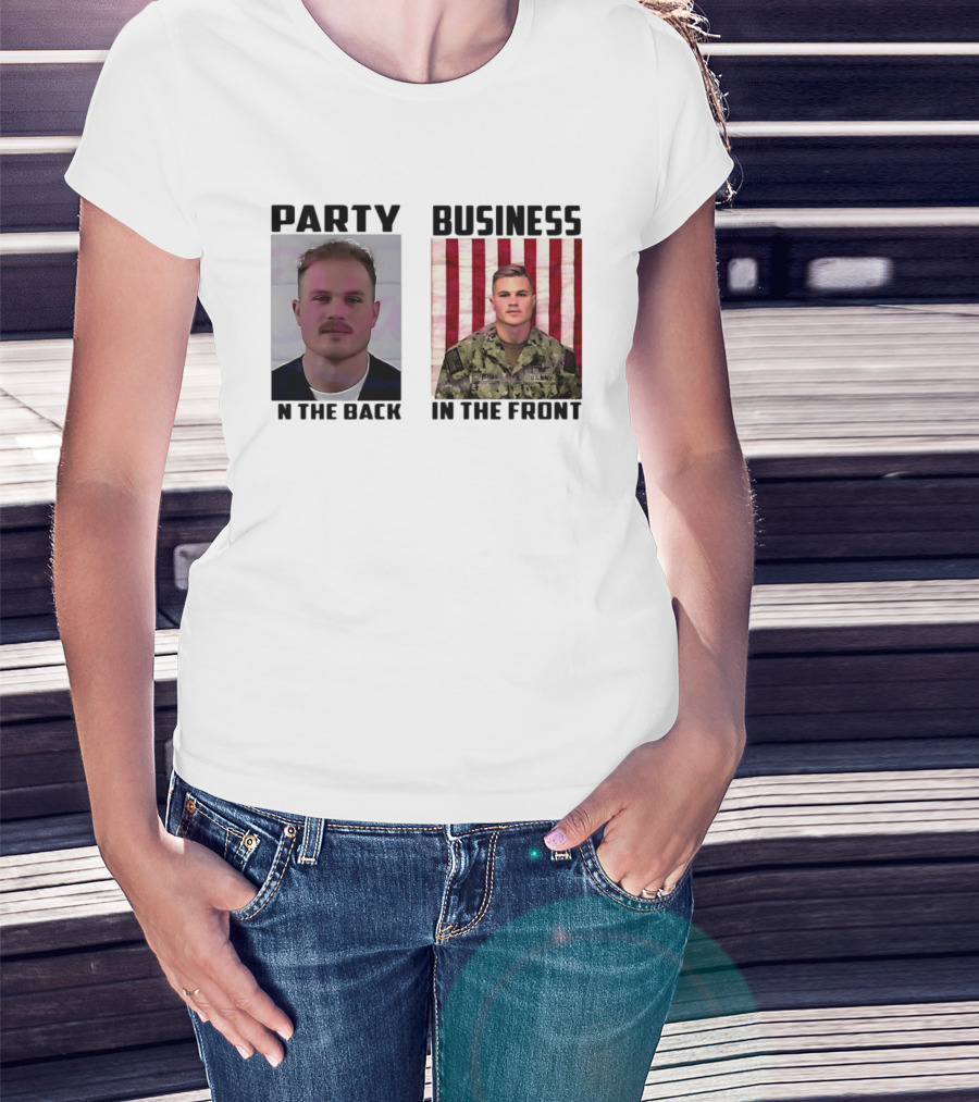 Party In The Back Business In The Front Zach Bryan U.S. Navy T-Shirt