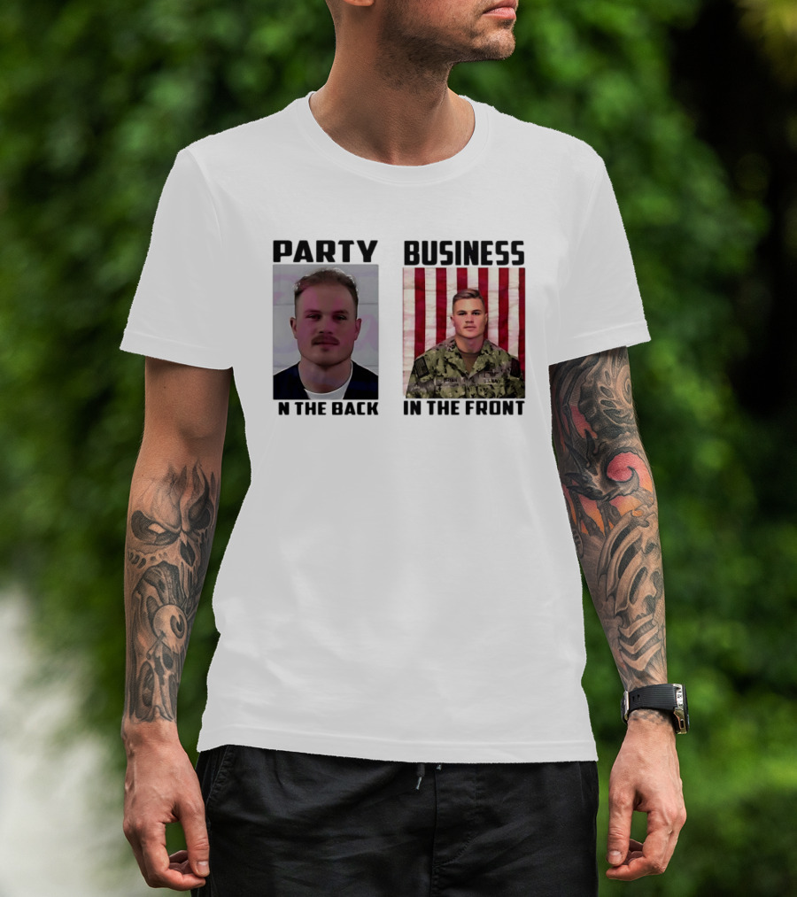 Party In The Back Business In The Front Zach Bryan U.S. Navy T-Shirt
