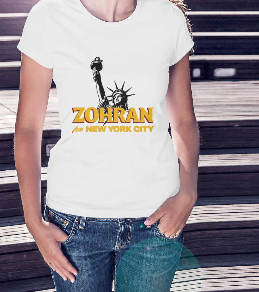 Zohran And Statue Of Liberty New York City Showdown T-Shirt