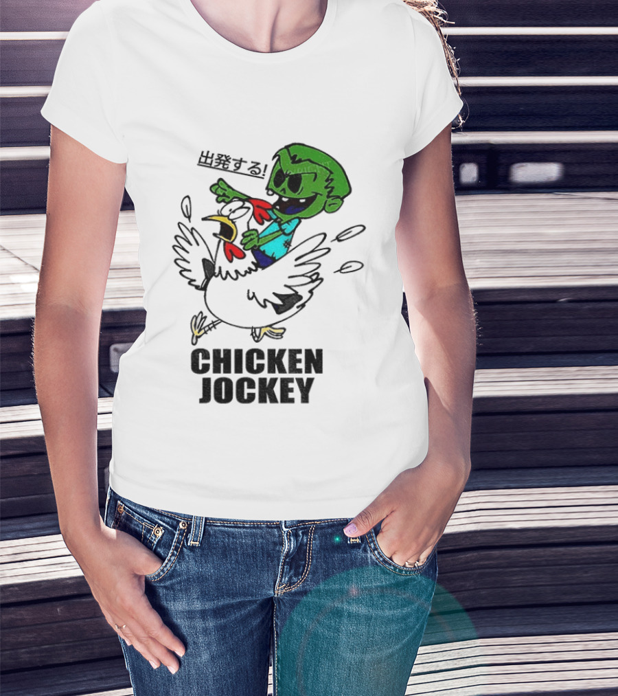 Zombie Chicken Jockey Exclamation Anime T-Shirt
