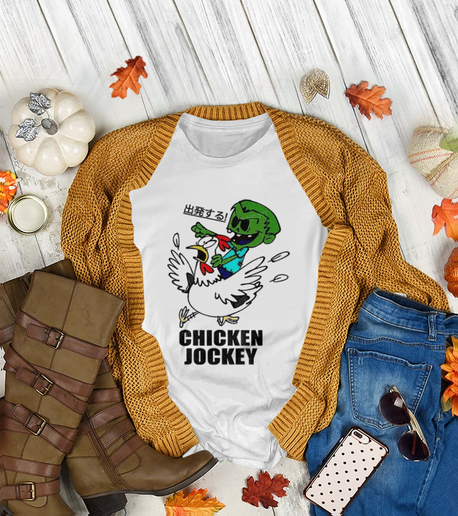 Zombie Chicken Jockey Exclamation Anime T-Shirt
