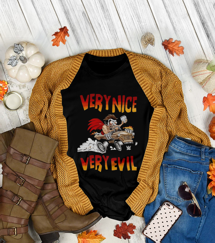 Very Nice Very Evil Danhausen Cartoon WWE T-Shirt