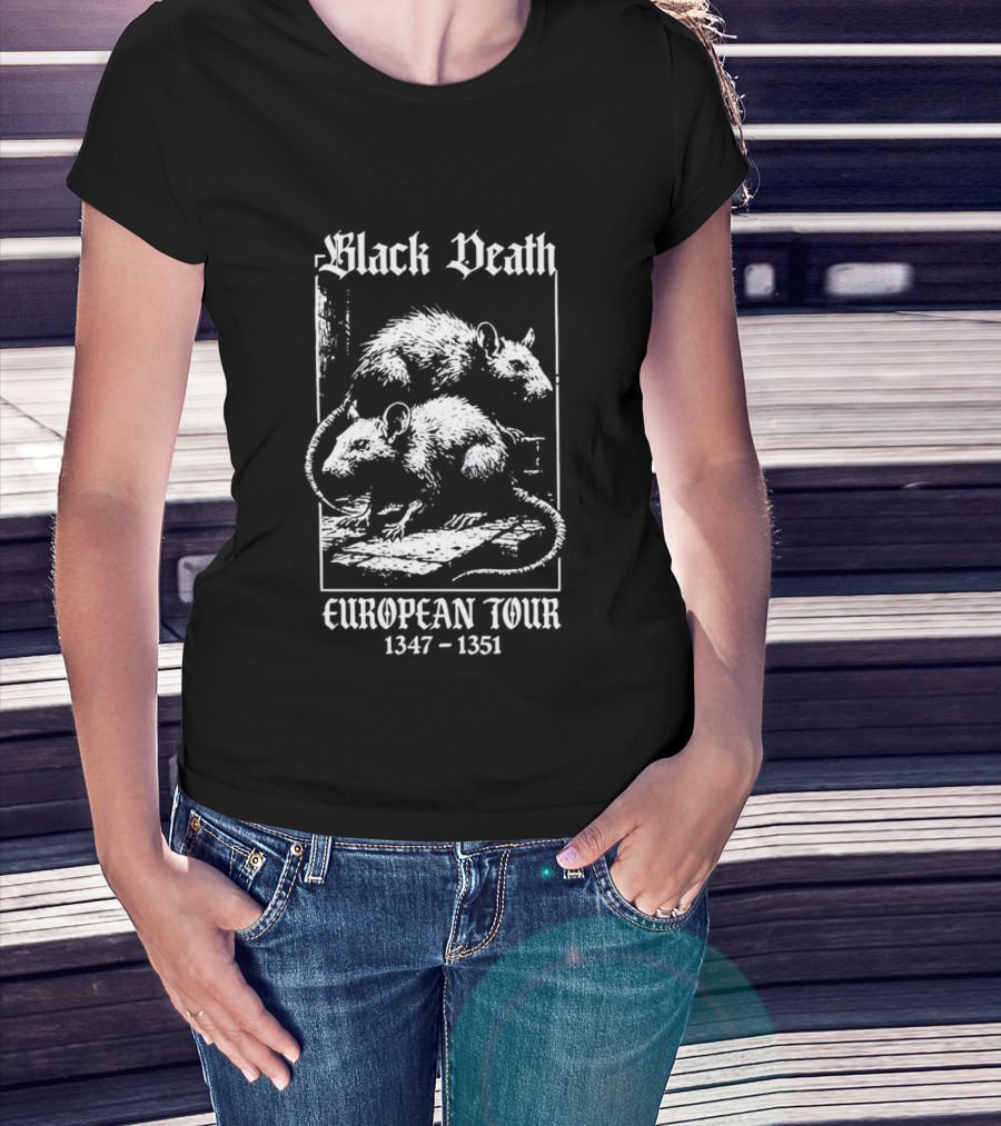 Black Death European Tour 1347 1351 Rats Plague History T-Shirt