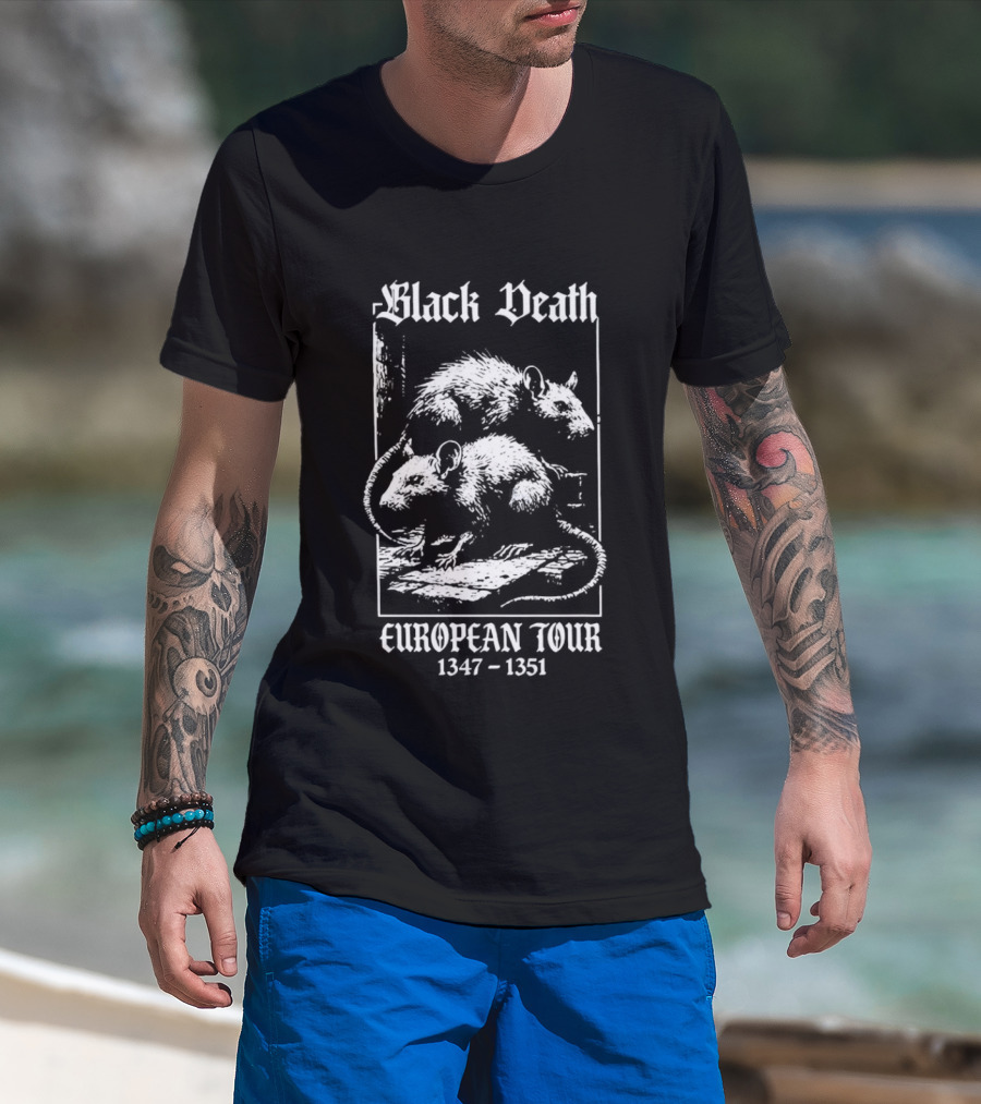 Black Death European Tour 1347 1351 Rats Plague History T-Shirt