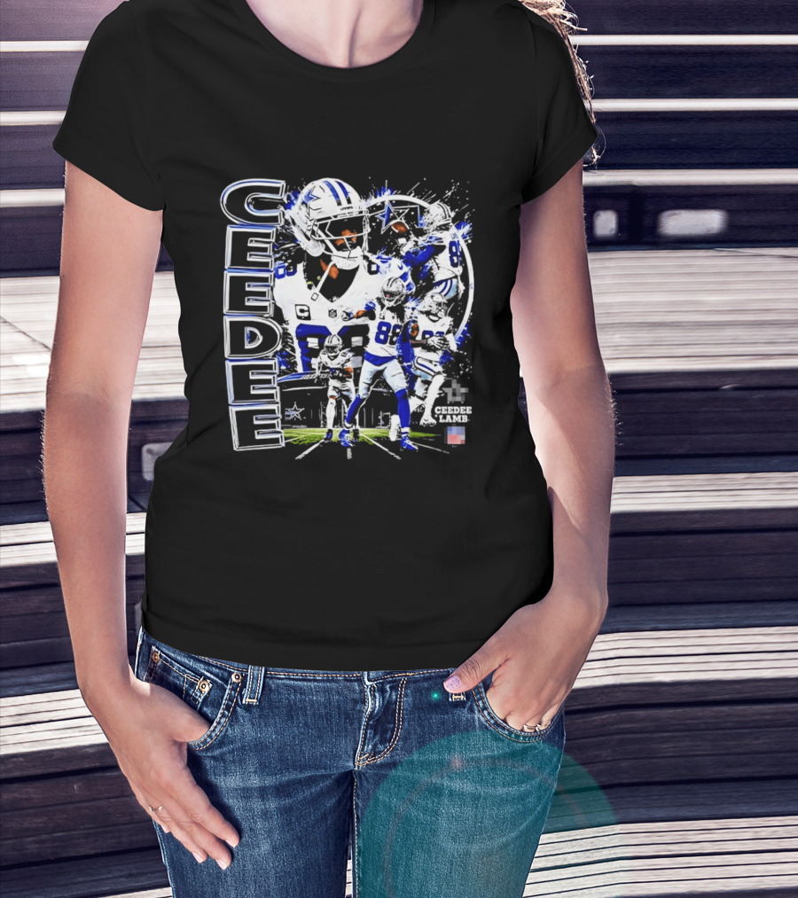 CeeDee Lamb No 88 Dallas Cowboys Collage Player Action T-Shirt