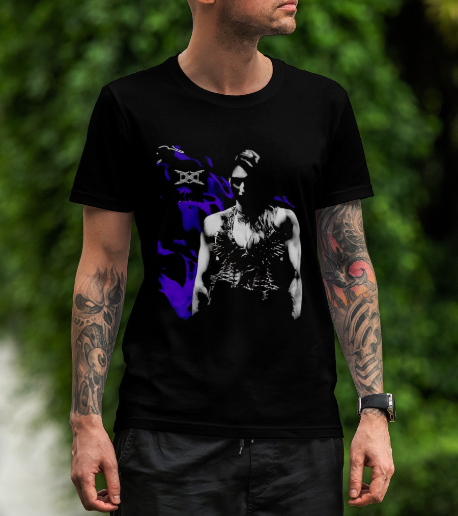 Ken Carson Rhea Ripley WWE Spiked Outfit Collage With Abstract Purple Accents T-Shirt