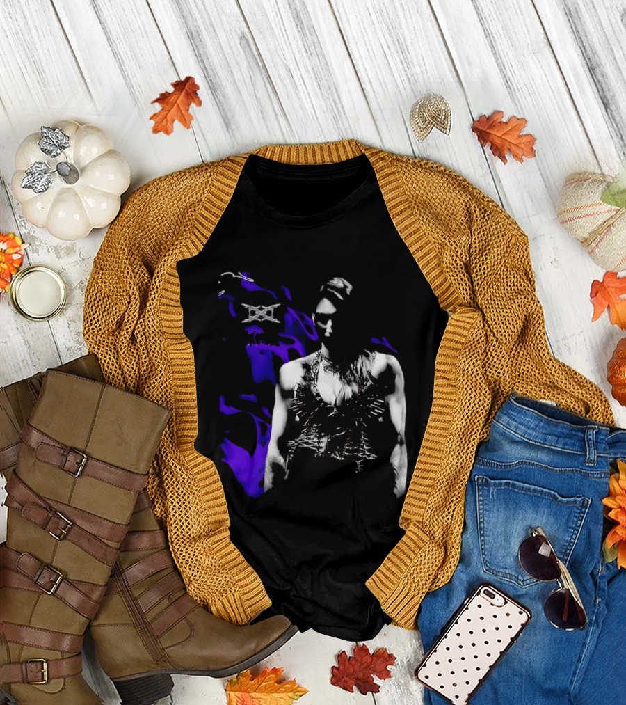 Ken Carson Rhea Ripley WWE Spiked Outfit Collage With Abstract Purple Accents T-Shirt