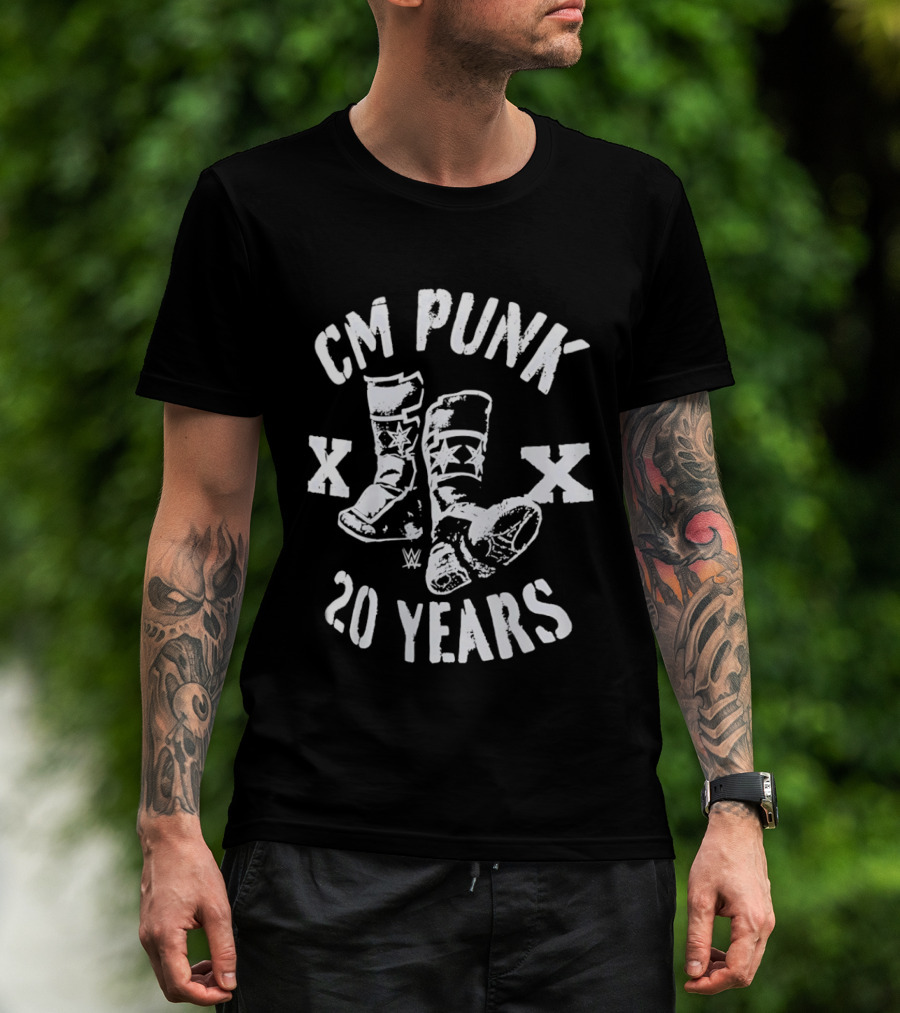 CM Punk 20 Years WWE Boots XX T-Shirt