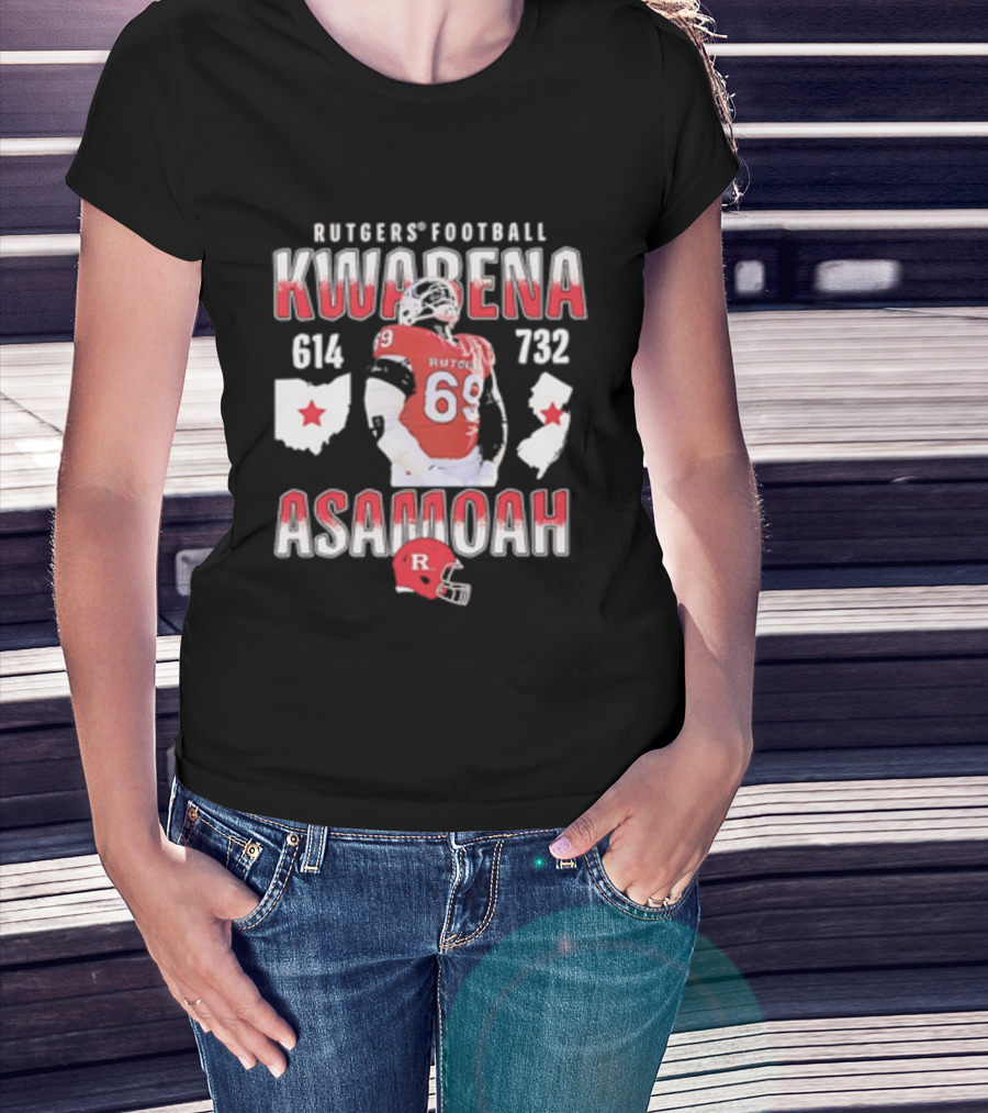 Kwabena Asamoah Rutgers Football 69 Ohio New Jersey 614 732 T-Shirt