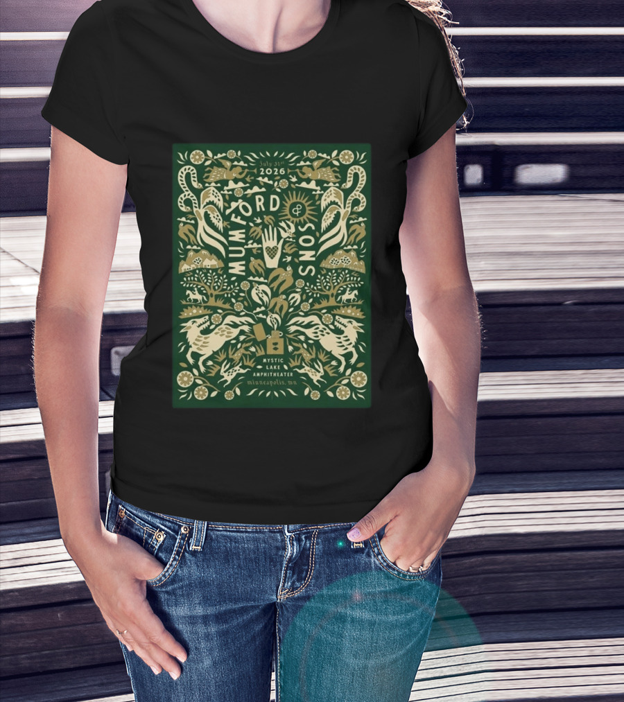 July 31 2026 Mumford And Sons Mystic Lake Amphitheater Minneapolis MN T-Shirt
