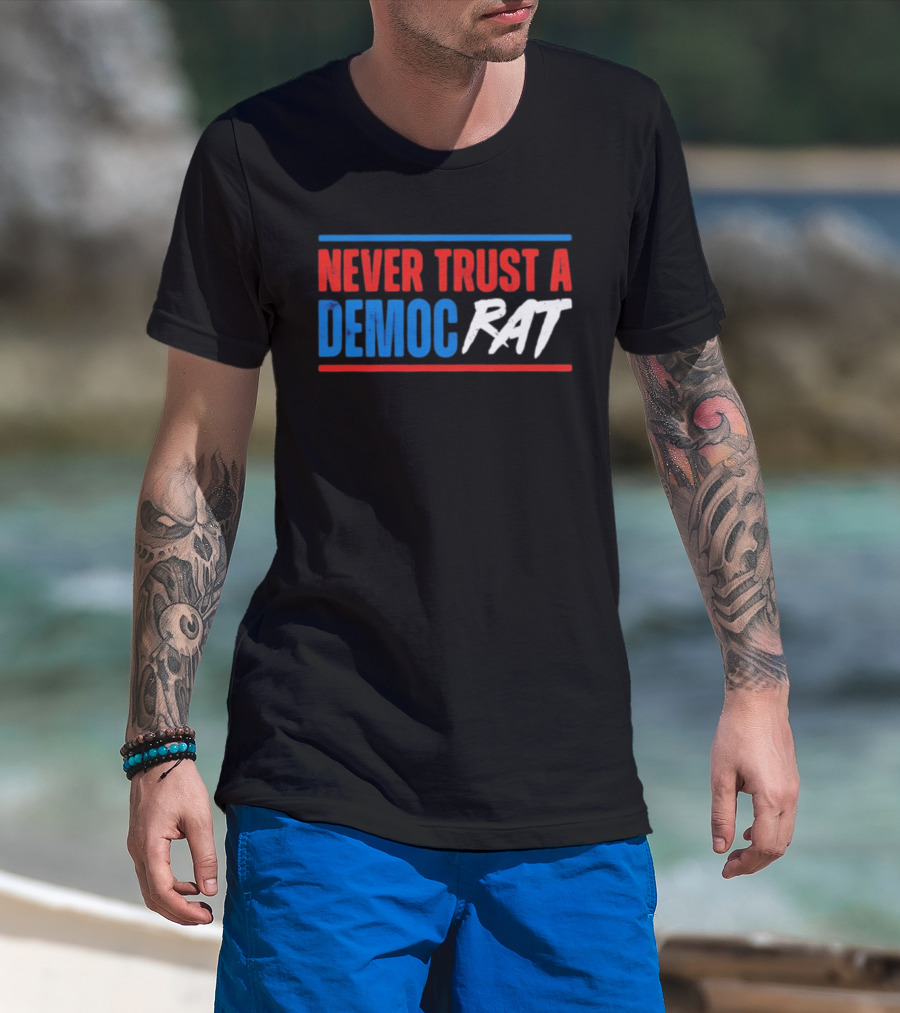 Never Trust A Democrat Political Rat T-Shirt